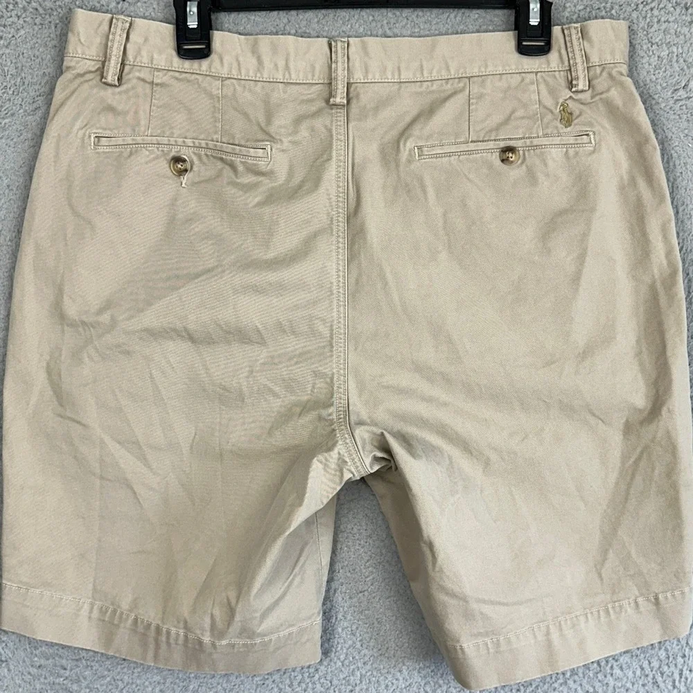 Polo Ralph Lauren Shorts Mens 35 Tan Khaki Stretch Classic Fit Chino Flat Front